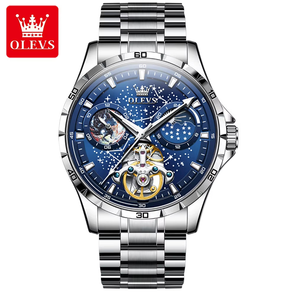 6689 Custom Luxury Fashion Relojes Hombre Montre Homme Wrist Watch Skeleton Skeleton Automatic Movements Mechanical Watch