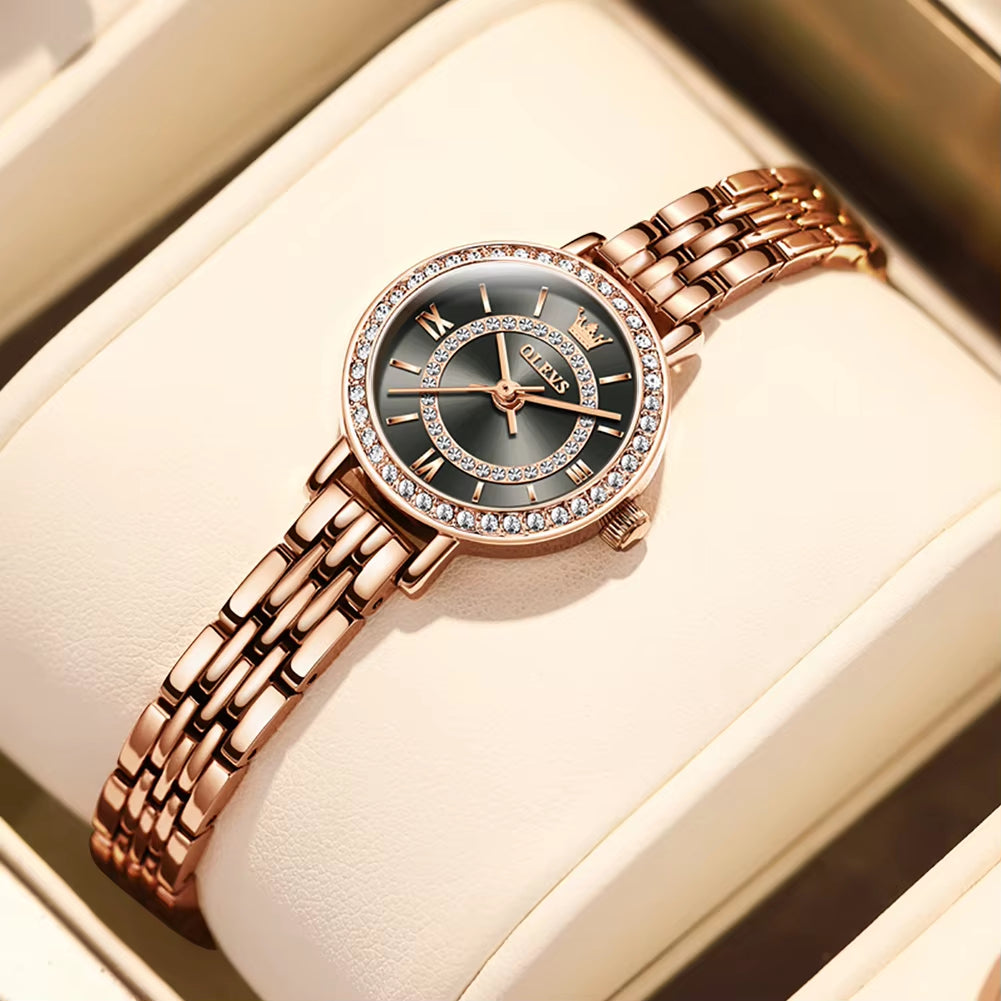 5508 Girl Gifts Diamond Watch Fashion Beatiful Luxurious Diamond Waterproof Steel Mesh Dressing Quartz Women Watch