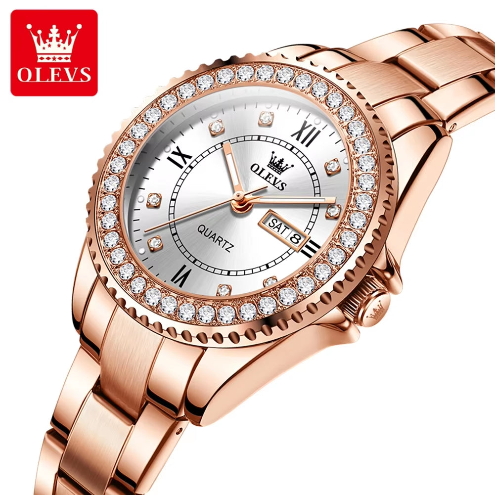 9993 Relogio Feminino Moissanite Watch Rose Gold Fashion Women Watches Classic Luxury Wristwatch Diamond Quartz Watch