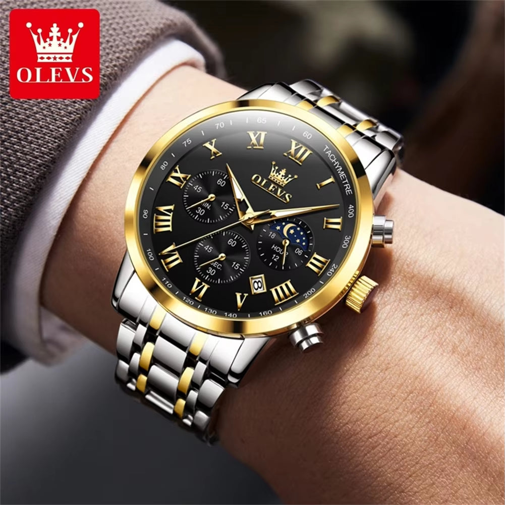 5529 Men Watches New Fashion Stainless Steel Date Waterproof Luminous Brand Luxury Men'S Korean Version for Quartz Watch