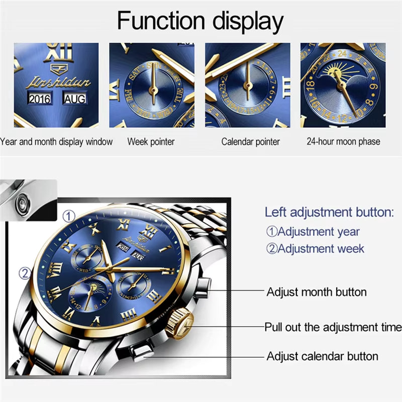 8718 China Wholesale Men Stainless Steel Mechanical Wrist Watch