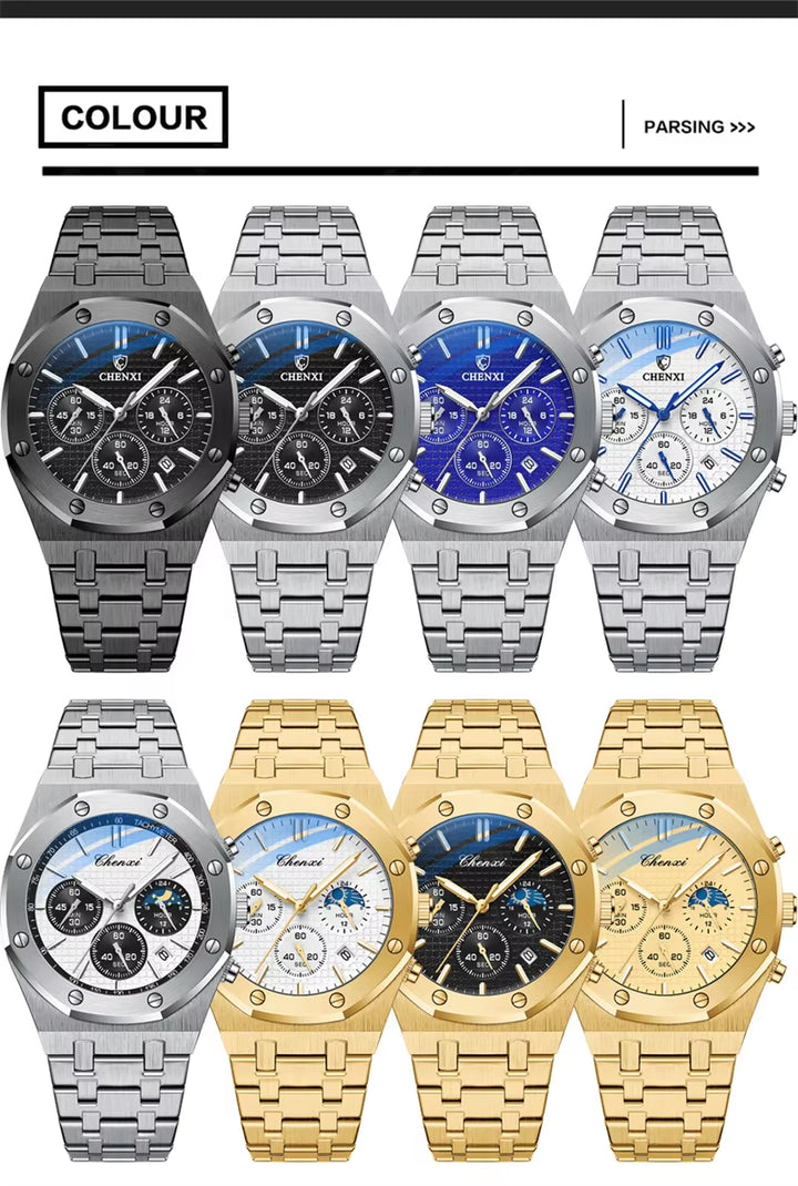 "2024 Luxury Men's Quartz Watch - Stainless Steel Waterproof Wristwatch by Brand 948"