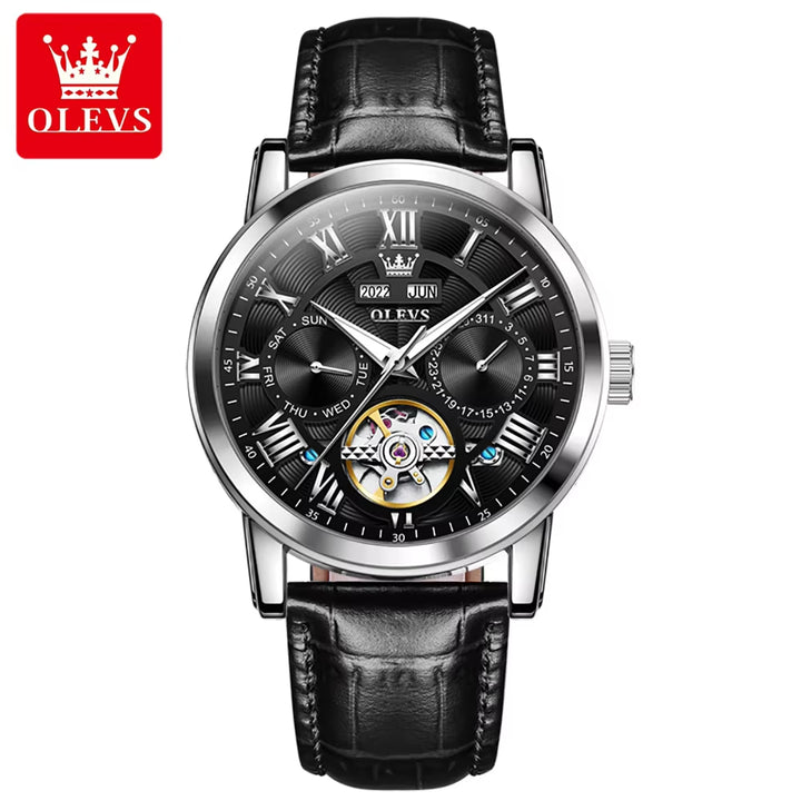 6668 Luxury Wrist Reloj Wrist Men Watch Waterproof Sport Leather Automatic Mens Mechanical Watches for Men