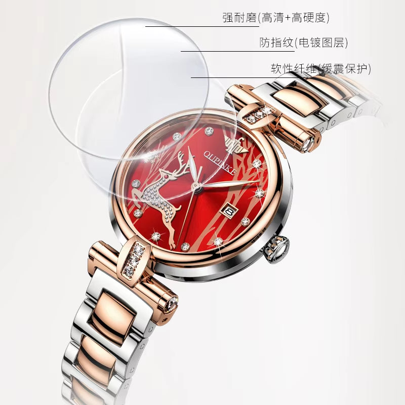 Ceramic Watch Band Sapphire Crystal Ceramic Fawn Design Ladies Mechanical Women Watches