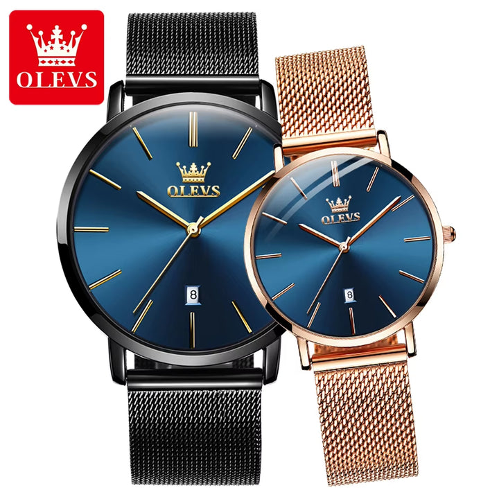 Brand Stainless Steel Milanese Strap Multi-Function Quartz Wrist Watches Fashion Waterproof Couple Men'S Watch 2019