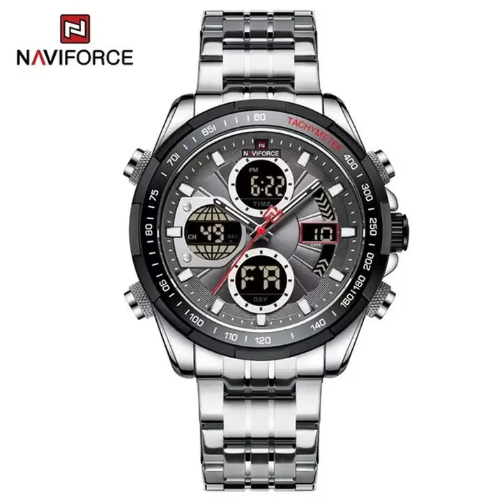 Luxury Multi-Time Zone Men's Quartz Watch - High-Quality Wristwatch with Day and Week Display