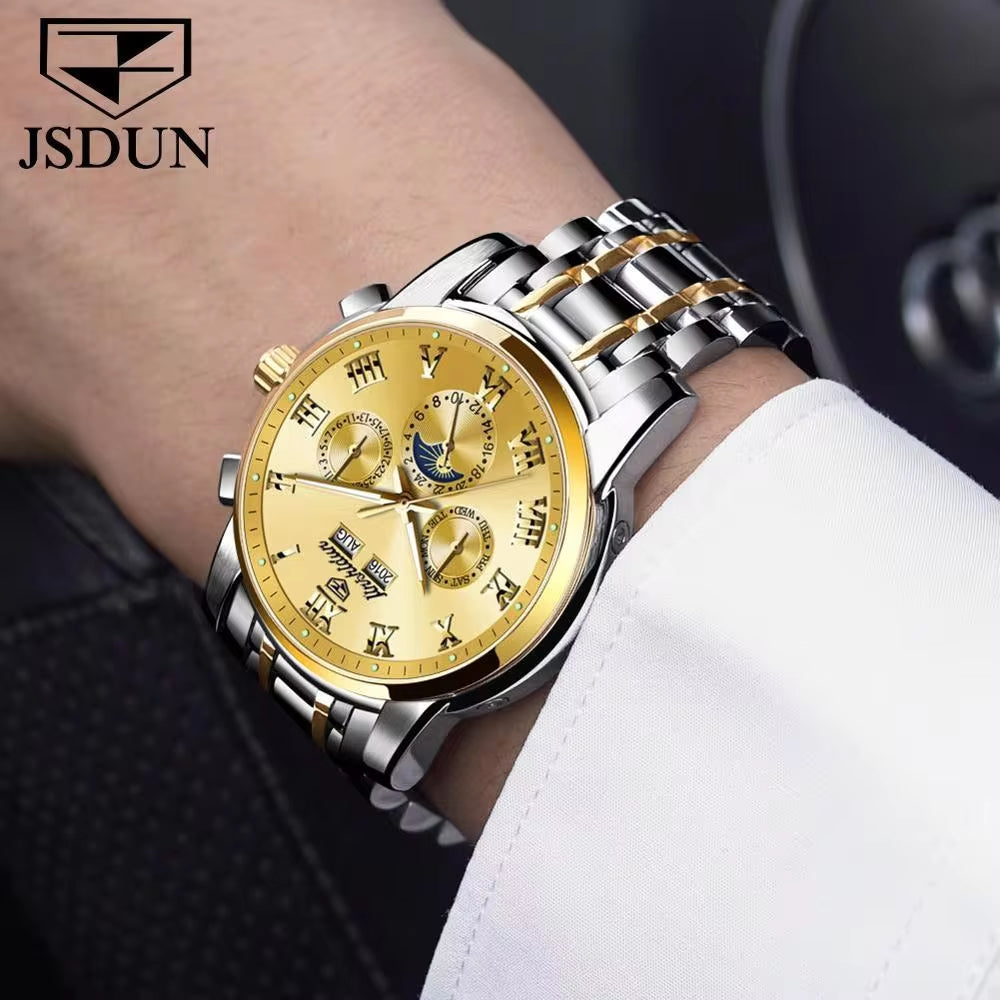 Men Watch Top Luxury Brand  Montre Homme Avec Date Complete Calendar Mechanical Wristwatch Shenzhen Factory Supplier