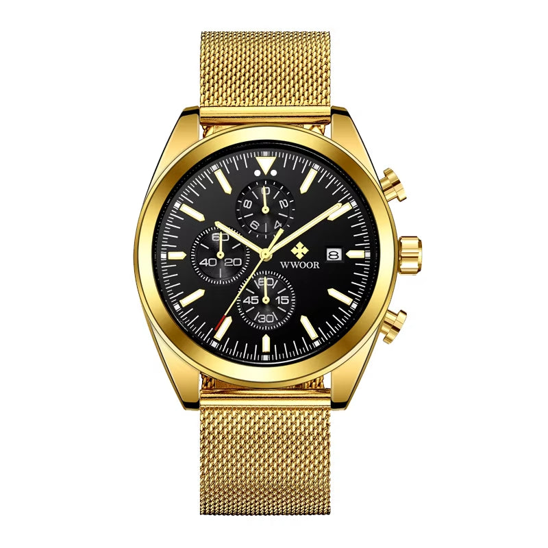 Luxury Stainless Steel Chronograph Quartz Watch for Men - Stylish Sport and Business Timepiece