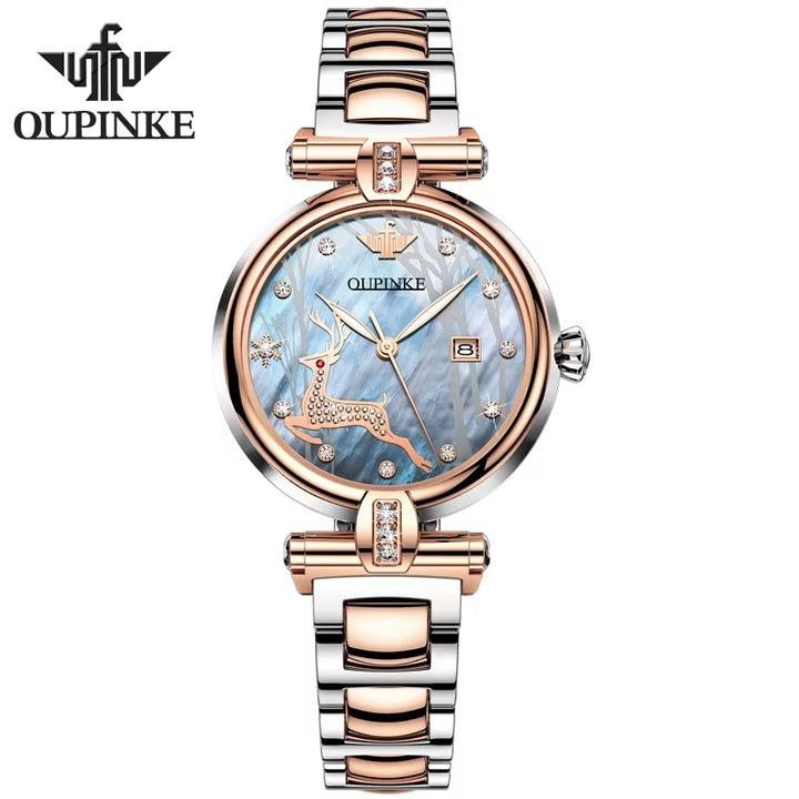 Ceramic Watch Band Sapphire Crystal Ceramic Fawn Design Ladies Mechanical Women Watches