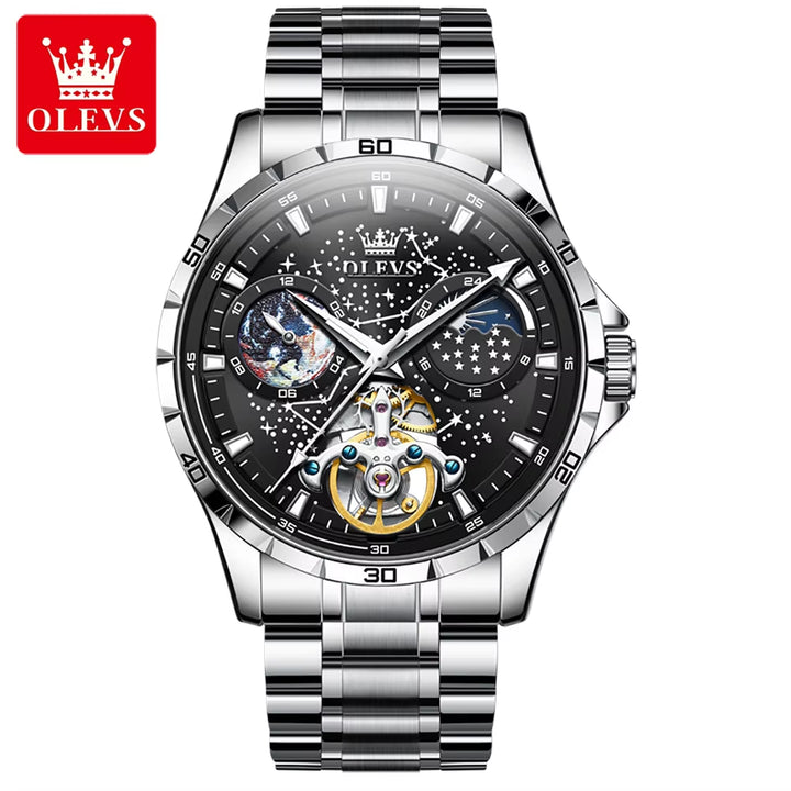 6689 Custom Luxury Fashion Relojes Hombre Montre Homme Wrist Watch Skeleton Skeleton Automatic Movements Mechanical Watch