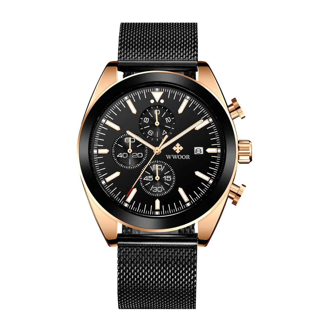 Luxury Stainless Steel Chronograph Quartz Watch for Men - Stylish Sport and Business Timepiece