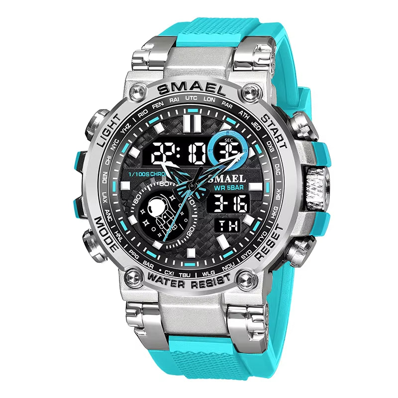 Men's 8093 Sport Watch - Waterproof 5ATM, Dual Time, Shock Resistant, Alarm Function