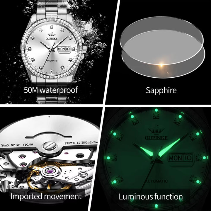 3261OEM ODM High Quality Watch Men Luxury Stainless Steel Sapphire Glass Waterproof Mechanical Watch