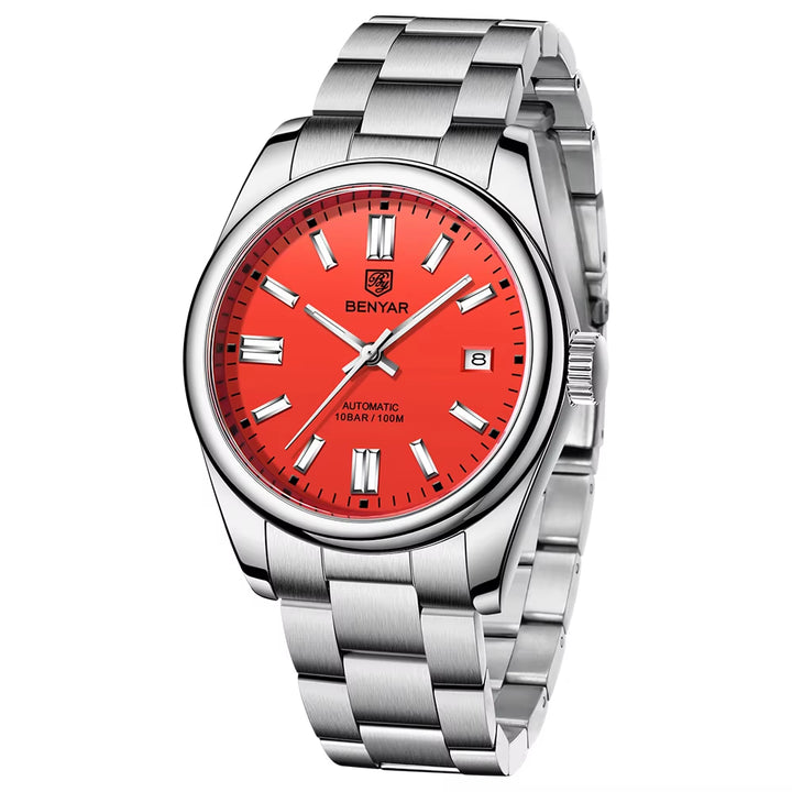 Benyar 5185 Luxury Stainless Steel Automatic Mechanical Watch for Men with Luminous Features