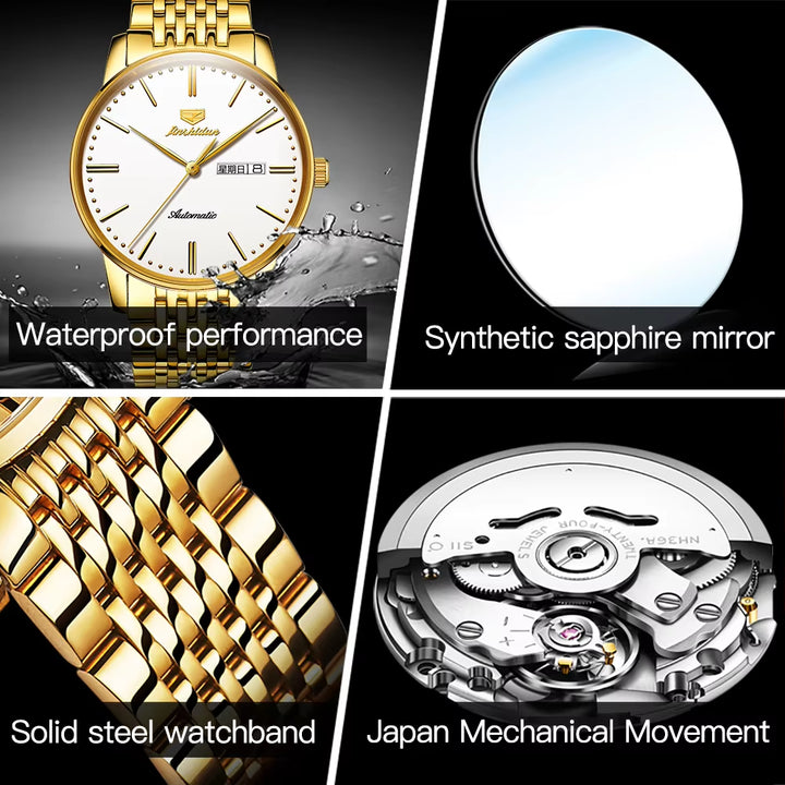 8767 Movement Men Watches Mechanical Automatic Wrist Watch Case Luxury Fashion Waterproof Business