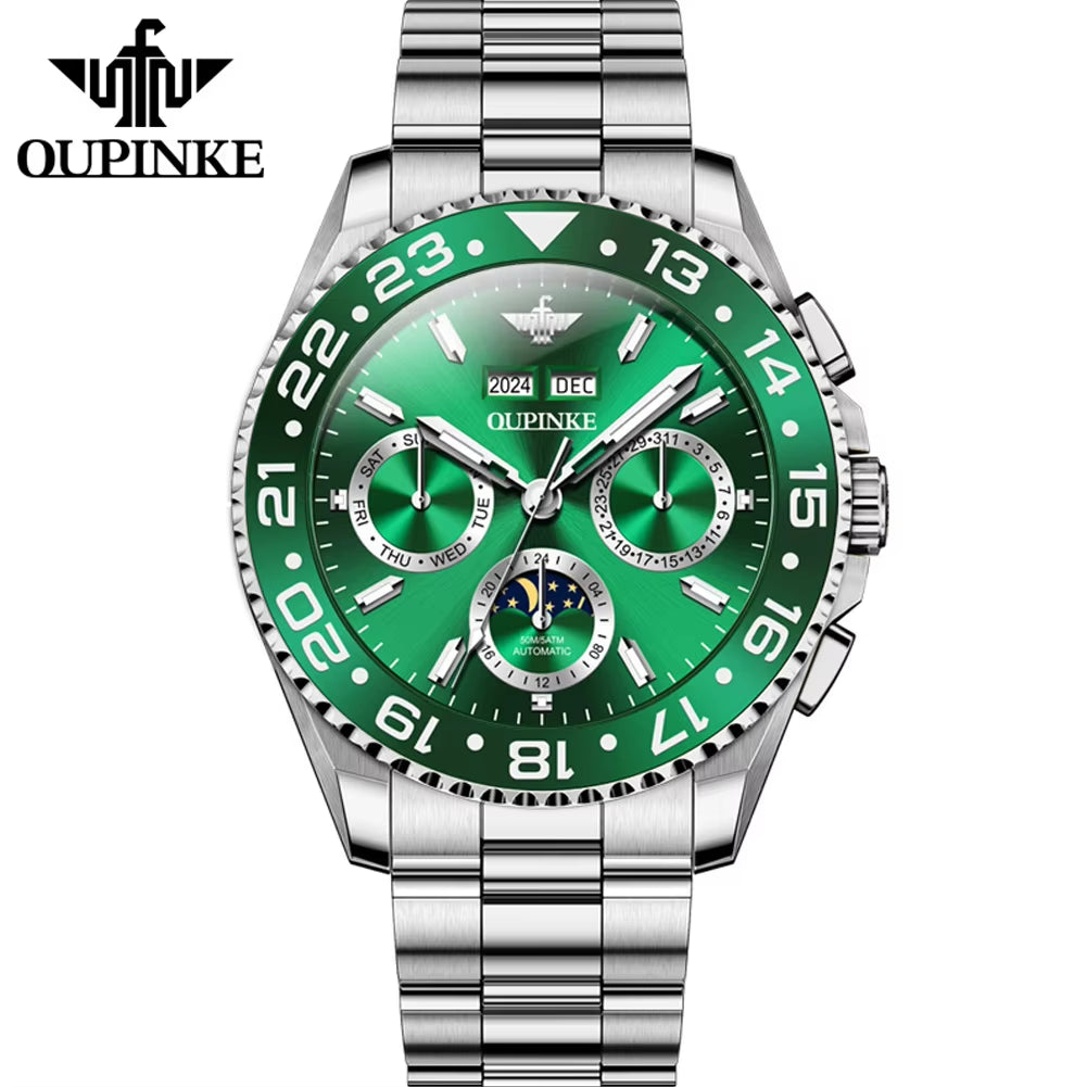 3271 Custom OEM/ODM Logo Fashion Multifunctional Sports Automatic Mechanical Watch for Men - Stainless Steel and Waterproof