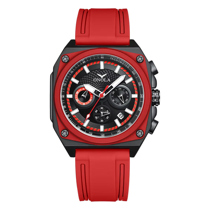 Luxury Men's Quartz Multi-Function Chronograph Watch with Leather Strap - Model 6847