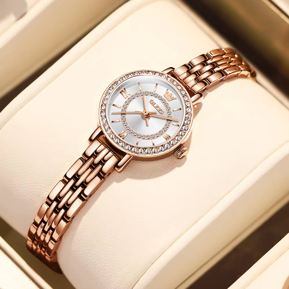 5508 Girl Gifts Diamond Watch Fashion Beatiful Luxurious Diamond Waterproof Steel Mesh Dressing Quartz Women Watch