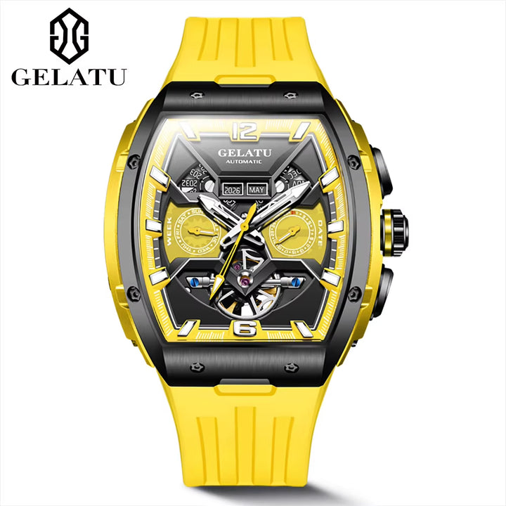 6013 Sport Fashion Luxury Oem Custom Logo Waterproof Hollow Relojes Tourbillon Automatic Mechanical Watch for Man