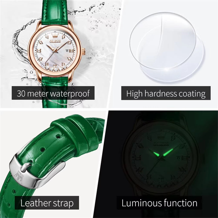 9981 Popular Women'S Watch Fashion Light Luxury Diamond Rose Gold Needle Belt Watch Waterproof Quartz Goods