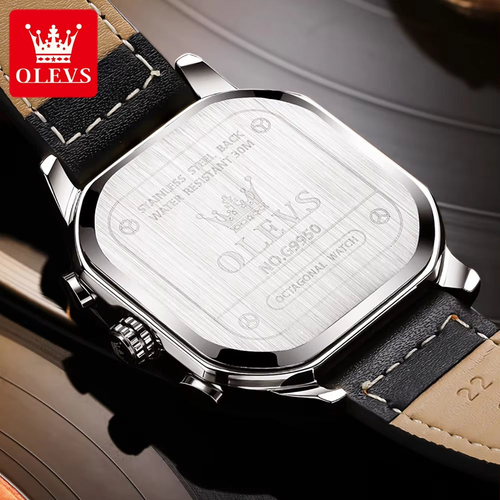 9950 Custom Logo Square Quartz Watch for Men - Casual Skeleton Design