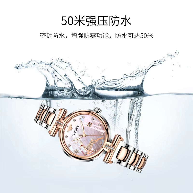 Ceramic Watch Band Sapphire Crystal Ceramic Fawn Design Ladies Mechanical Women Watches