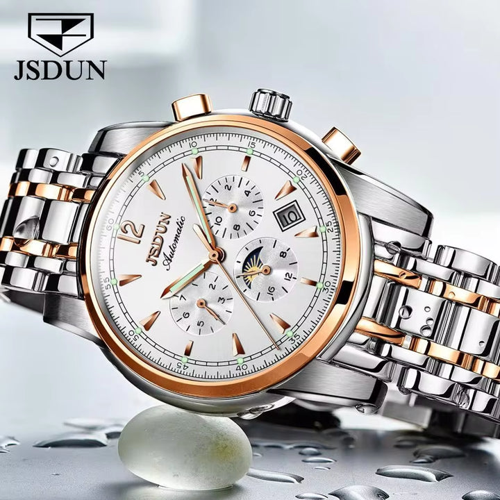 8750 Men Watch Luxury Brand Men Automatic Mechanical Wristwatch Fashion Business Stainless Steel Strap Hand Clock