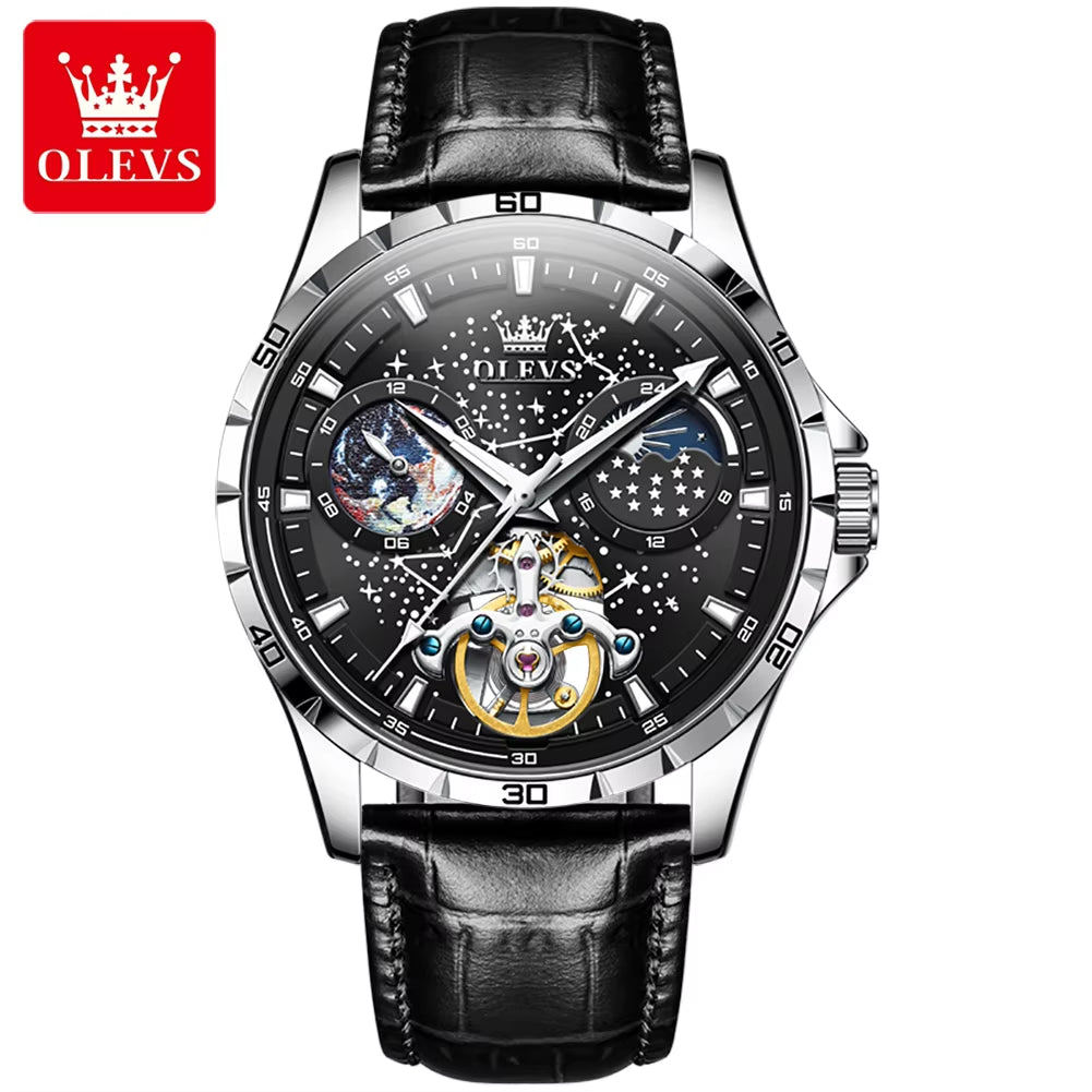 6689 Custom Luxury Fashion Relojes Hombre Montre Homme Wrist Watch Skeleton Skeleton Automatic Movements Mechanical Watch