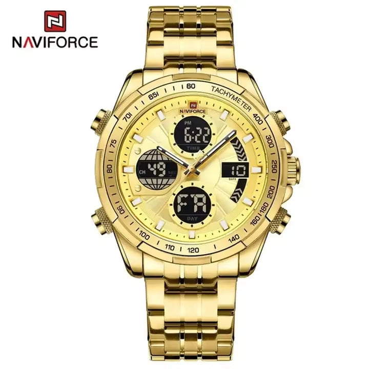 Luxury Multi-Time Zone Men's Quartz Watch - High-Quality Wristwatch with Day and Week Display