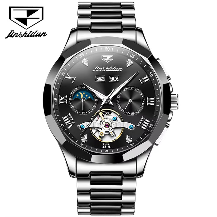 JSDUN 8949 Premium Tourbillon Automatic Mechanical Watch for Men - Luxury Stainless Steel Multifunctional Sports Timepiece