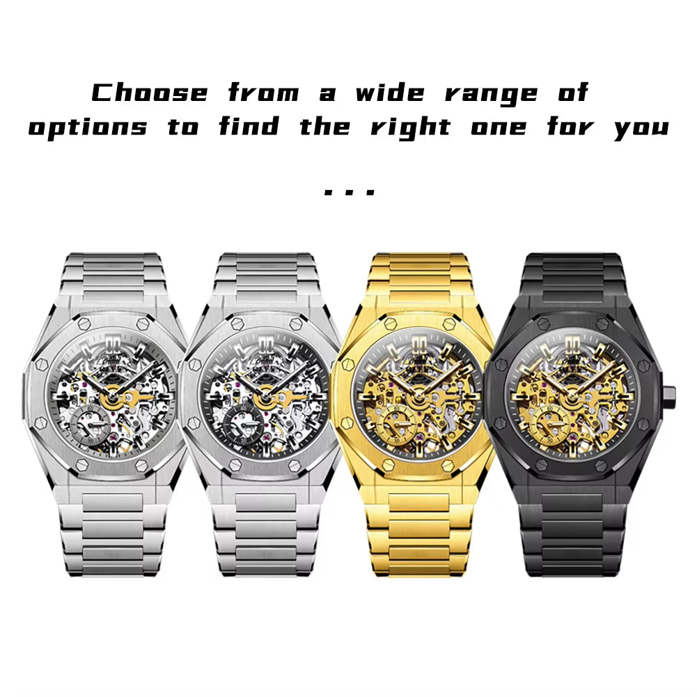 6669 Winner Watch Men'S Fashion Casual Hollow Out Rhinestone Manual Mechanical Watch Men'S Fashion