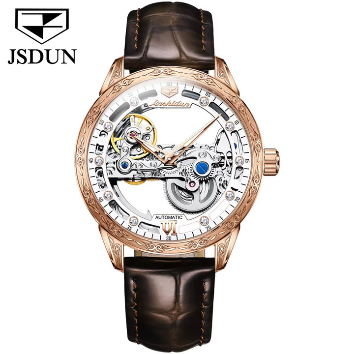 8917 OEM Stainless Steel Luxury Brand Clock Classic Waterproof Luminous Hollow Automatic Tourbillon Mechanical Watch Men