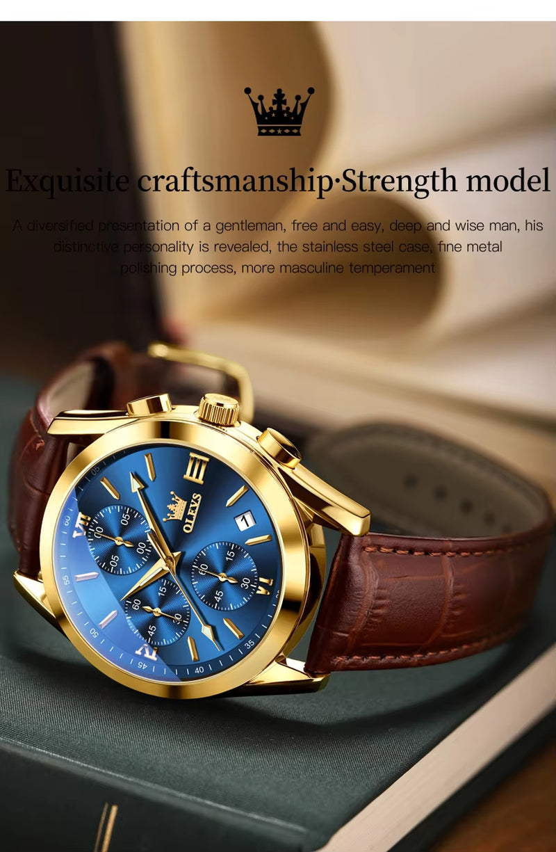 2872 Luxury Custom Logo Men's Quartz Tourbillon Watch with Waterproof Leather Band