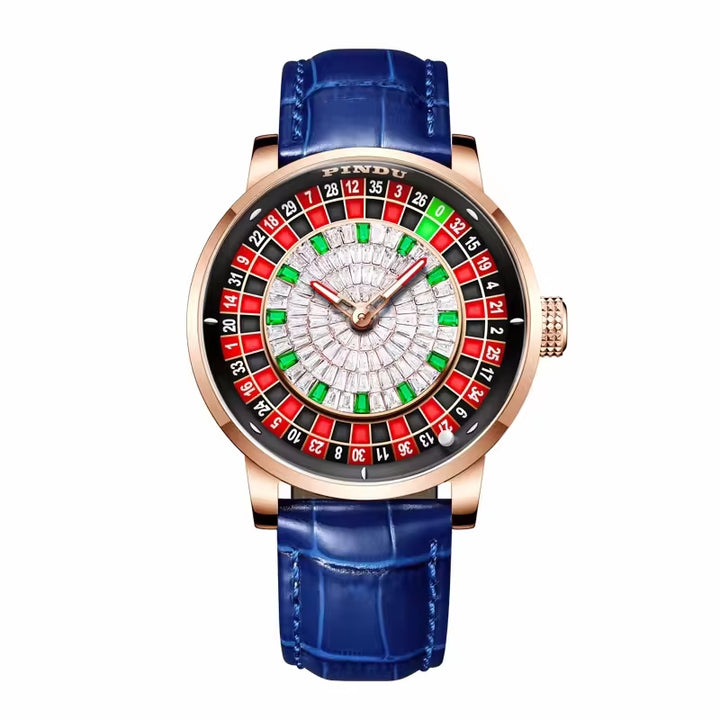 Hot Sell Watch for Men Luxury Roulette Wheel Spinning Mechanical Watches Wrist Hollow Out Casino Watches Men Automatic