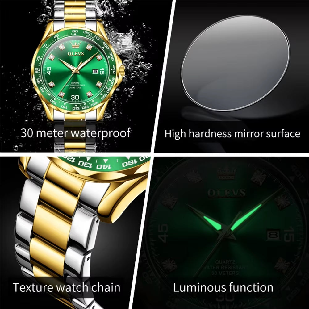 9988 Oem Custom Wholesale Designer Fashion Men Watch Stainless Steel Luxury Waterproof Gold Quartz Watch for Men