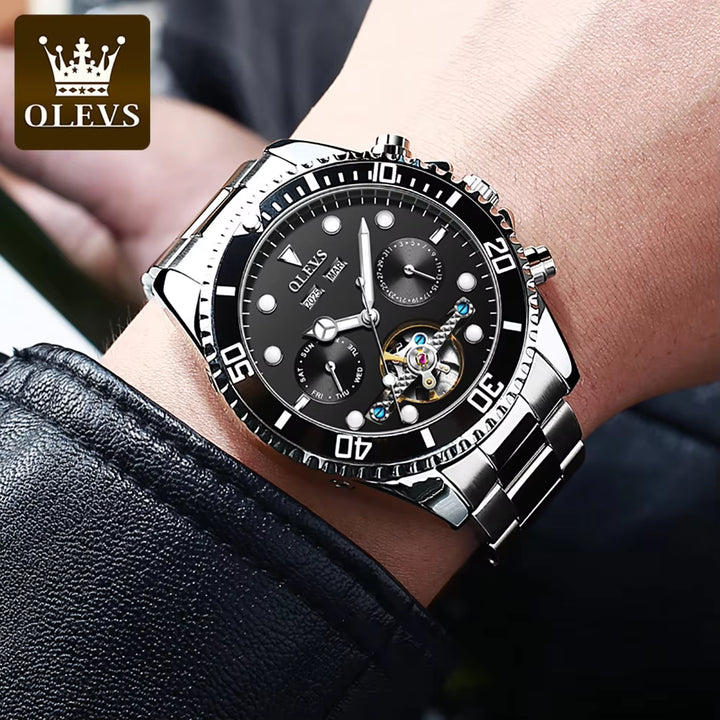 6605 Hot OEM Design Low Price Waterproof Full Stainless Steel Customize Logo in Hand Luxury Mechanical Mens Wrist Watch