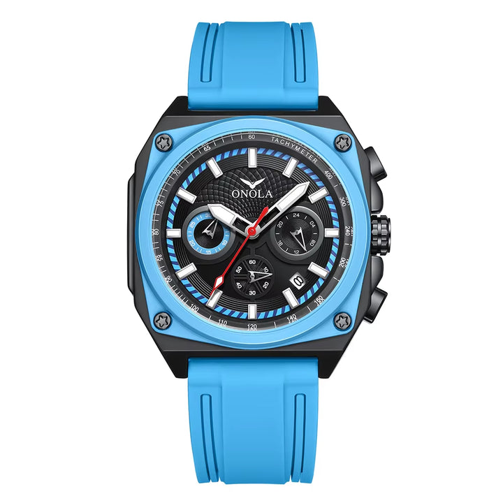 Luxury Men's Quartz Multi-Function Chronograph Watch with Leather Strap - Model 6847