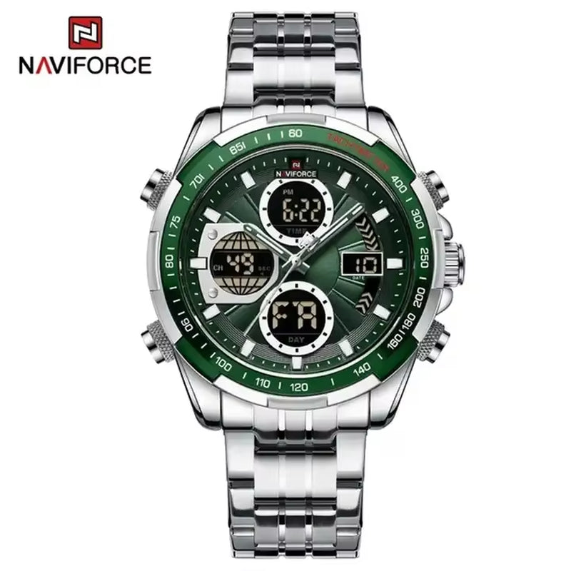 Luxury Multi-Time Zone Men's Quartz Watch - High-Quality Wristwatch with Day and Week Display