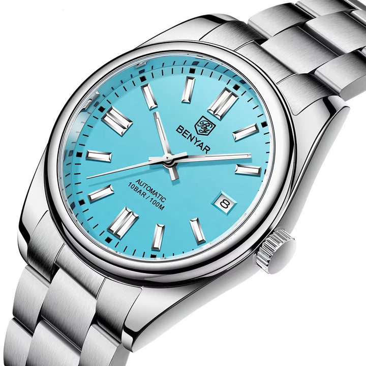 Benyar 5185 Luxury Stainless Steel Automatic Mechanical Watch for Men with Luminous Features