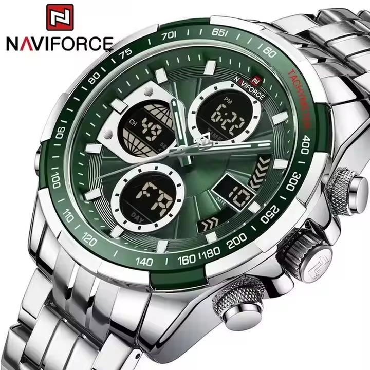 Luxury Multi-Time Zone Men's Quartz Watch - High-Quality Wristwatch with Day and Week Display