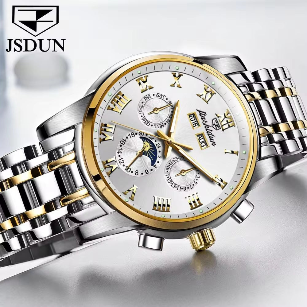 Men Watch Top Luxury Brand  Montre Homme Avec Date Complete Calendar Mechanical Wristwatch Shenzhen Factory Supplier