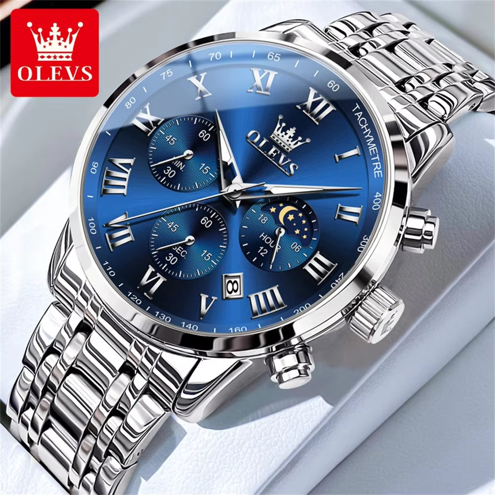 5529 Men Watches New Fashion Stainless Steel Date Waterproof Luminous Brand Luxury Men'S Korean Version for Quartz Watch