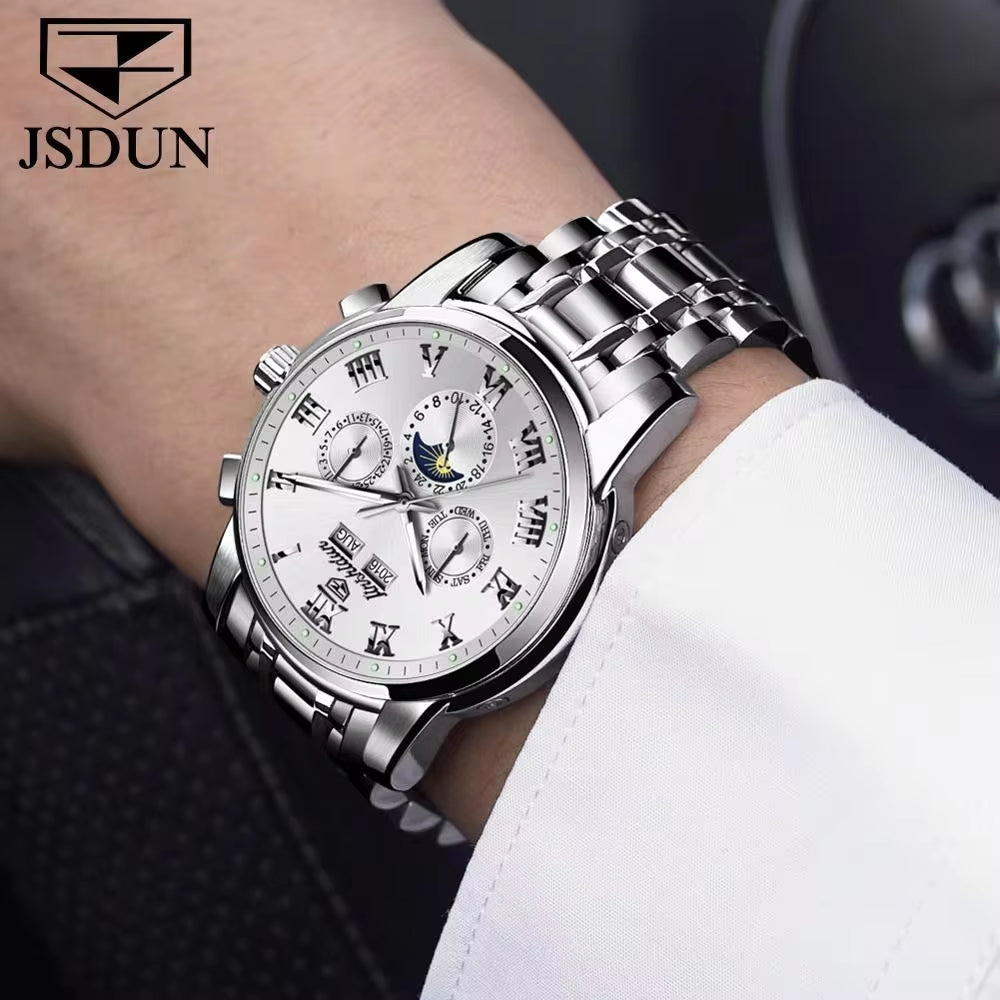 Men Watch Top Luxury Brand  Montre Homme Avec Date Complete Calendar Mechanical Wristwatch Shenzhen Factory Supplier