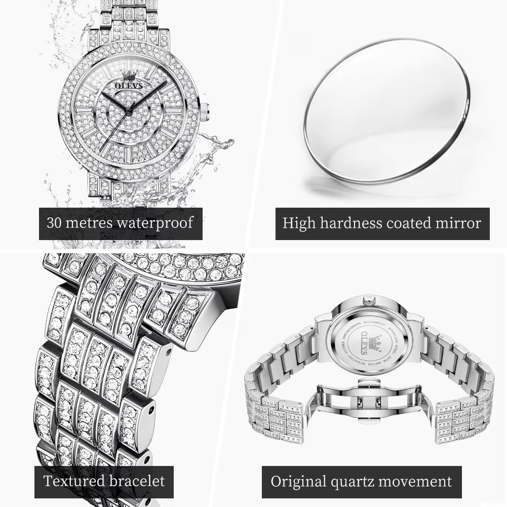 9904 New Top Selling Watches Factory Direct Sales Custom Full Diamond Women Watch