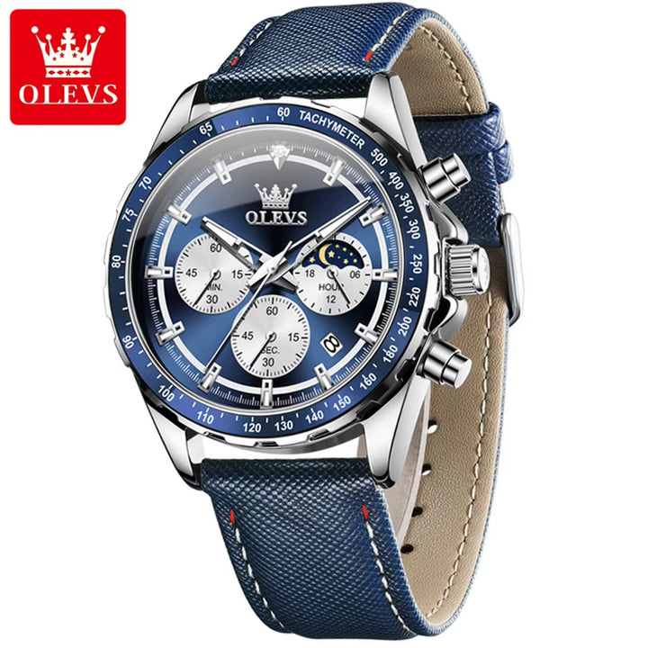 OLEVS 2945 Men's Multifunctional Quartz Watch with Large Dial and Waterproof Design – Customizable for Wholesale