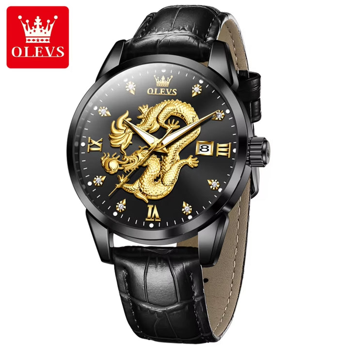 3619 OEM Reloj De Dragon Real 3D Custom Water Resistant Draken Horloge Gold Dragon Watch Men