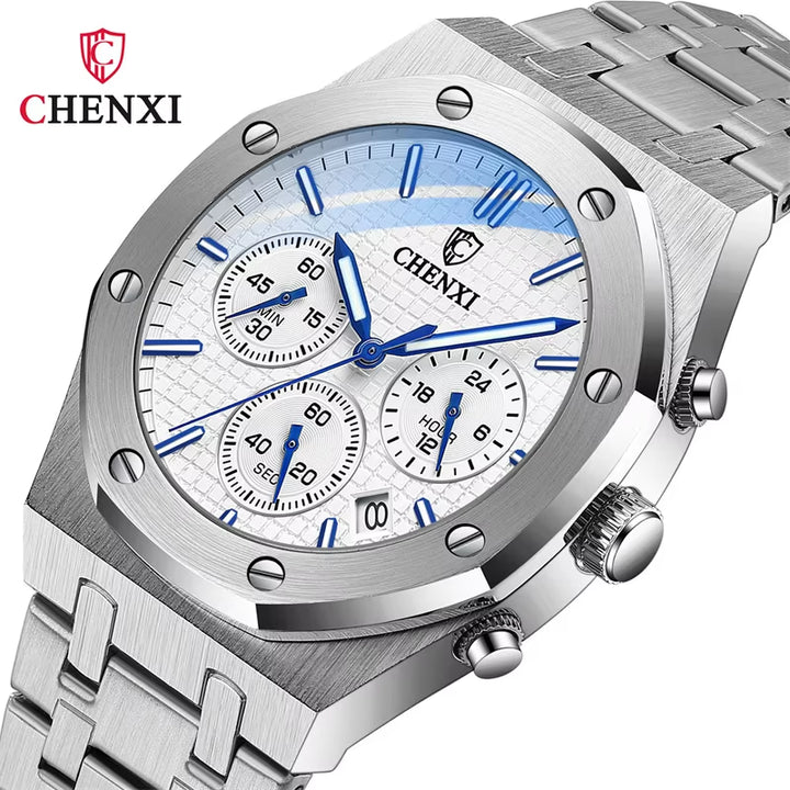 "2024 Luxury Men's Quartz Watch - Stainless Steel Waterproof Wristwatch by Brand 948"