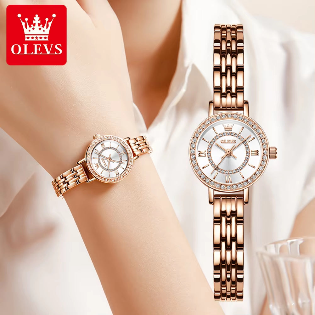 5508 Girl Gifts Diamond Watch Fashion Beatiful Luxurious Diamond Waterproof Steel Mesh Dressing Quartz Women Watch