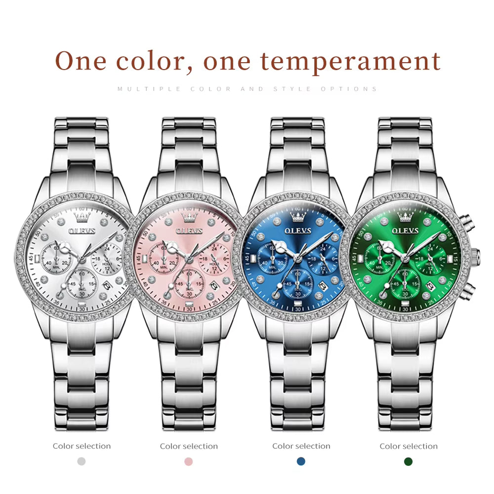 9909 Relogio Feminino Moissanite Watch Rose Gold Fashion Women Watches Classic Luxury Wristwatch Diamond Quartz Watch