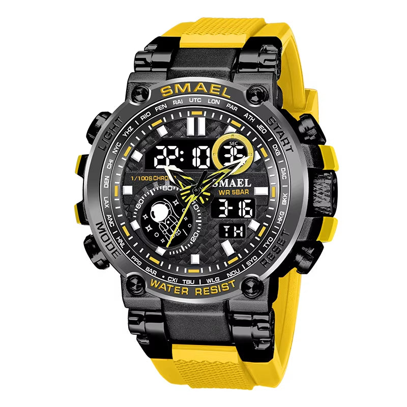 Men's 8093 Sport Watch - Waterproof 5ATM, Dual Time, Shock Resistant, Alarm Function